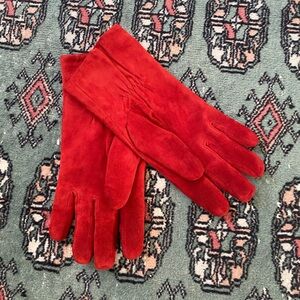 Echo scarlet red leather gloves with cashmere and wool lining